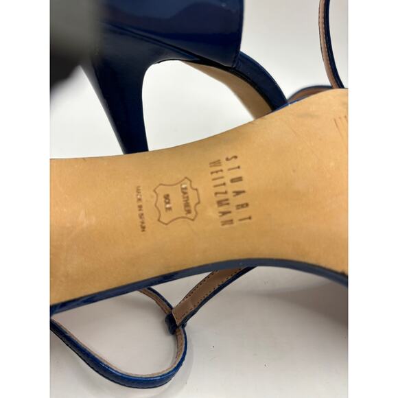 Stuart Weitzman High Heeled Sandals Womens Size 7.5 Blue Open Toe Strappy - Picture 5 of 9
